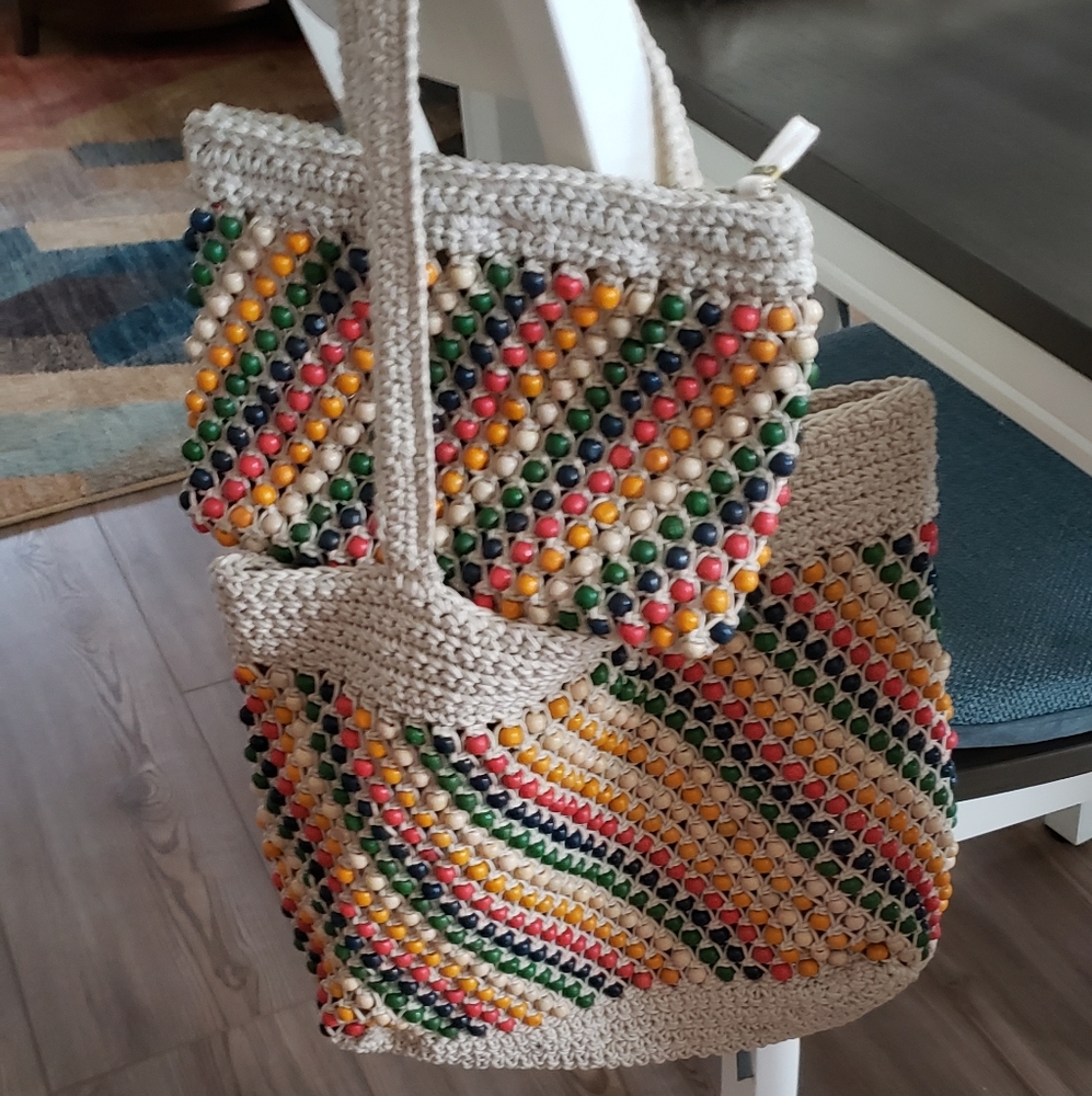 MADWELL BEADED CROCHETED TOTE